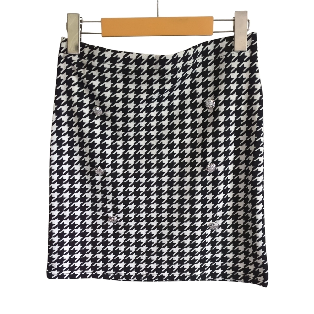 SHEIN | Houndstooth print high waisted skirt Size Medium‎ Tall